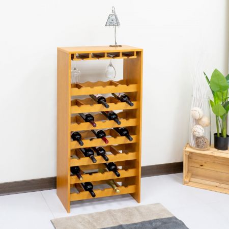 Multilayer Inverted Wine Rack Bright Yellow Walnut - Multilayer Inverted Wine Rack Bright Yellow Walnut